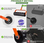 Walensee Rolling Lawn Aerator, Heavy Duty Manual Aerator Tool with 42 Spikes, Lawn Spike Aerator Roller with 71" Adjustable Handle, Soil Penetrator Push Lawn Aeration for Garden Yard Patio