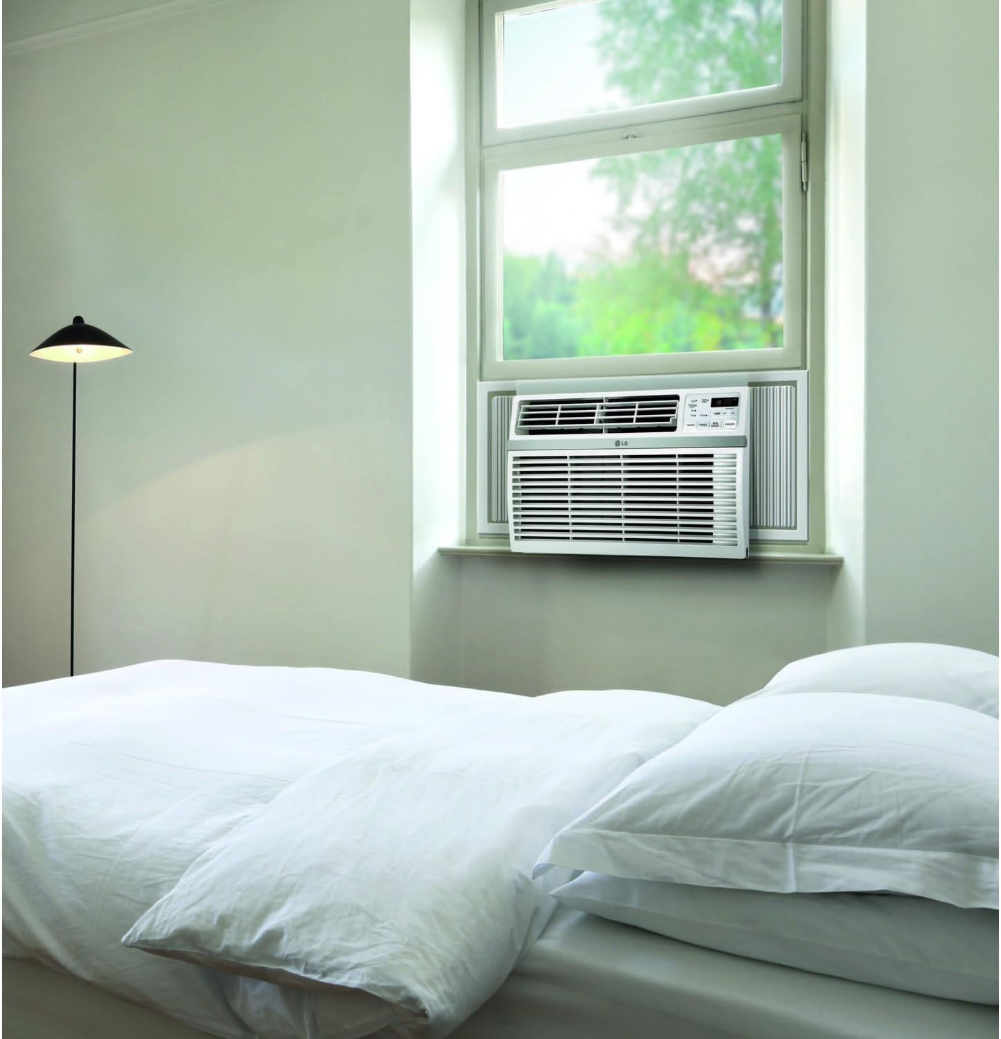 LG 8,000 Window Air Conditioner, 115V, 350 Sq.Ft. (14' x 25' Room Size), Quiet Operation, Electronic Control with Remote, 3 Cooling & Fan Speeds, Auto Restart, 8000 BTU, White