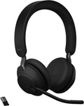 Jabra Evolve2 65 MS Wireless Headphones with Link380a  Stereo  Black – Wireless Bluetooth Headset for Calls and Music  37 Hours of Battery Life  Passive Noise Cancelling Headphones