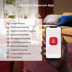 roborock Qrevo S5V Robot Vacuum and Mop, FlexiArm Edge Mopping, 12,000Pa Suction, Dual Zero-Tangle System, Smart Obstacle Avoidance, 10mm Mop Lifting, Auto Mop Washing & Warm Air Drying, White