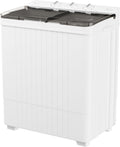 Portable Washing Machine, Twin Tub 28 Lbs Capacity Laundry, Mini Compact Washer and Spin Dryer Combo with Spin Cycle for Home, RVs, Apartment, Grey