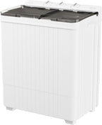 Portable Washing Machine, Twin Tub 28 Lbs Capacity Laundry, Mini Compact Washer and Spin Dryer Combo with Spin Cycle for Home, RVs, Apartment, Grey