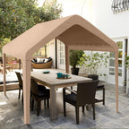 Carport Replacement Canopy Cover 10'x20' for Tent Top Garage Shelter Cover with Ball Bungees, 800D Oxford Replacement Cover Waterproof & UV Protection, Not Included Frame (Light Brown)