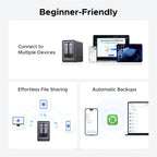 UGREEN NAS DXP2800 2-Bay Desktop All-Round NASync Ideal for Small Team  Enthusiasts  Intel N100 Quad-core CPU  8GB DDR5 RAM  2.5GbE  2X M.2 NVMe Slots  4K HDMI  Network Attached Storage (Diskless)