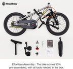RoyalBaby EZ Fride Kids Bike 16 18 20 Inch  Lightweight Aluminum 2-in-1 Balance to Pedal Bike with One-Key Switch for Boys Girls Ages 4+