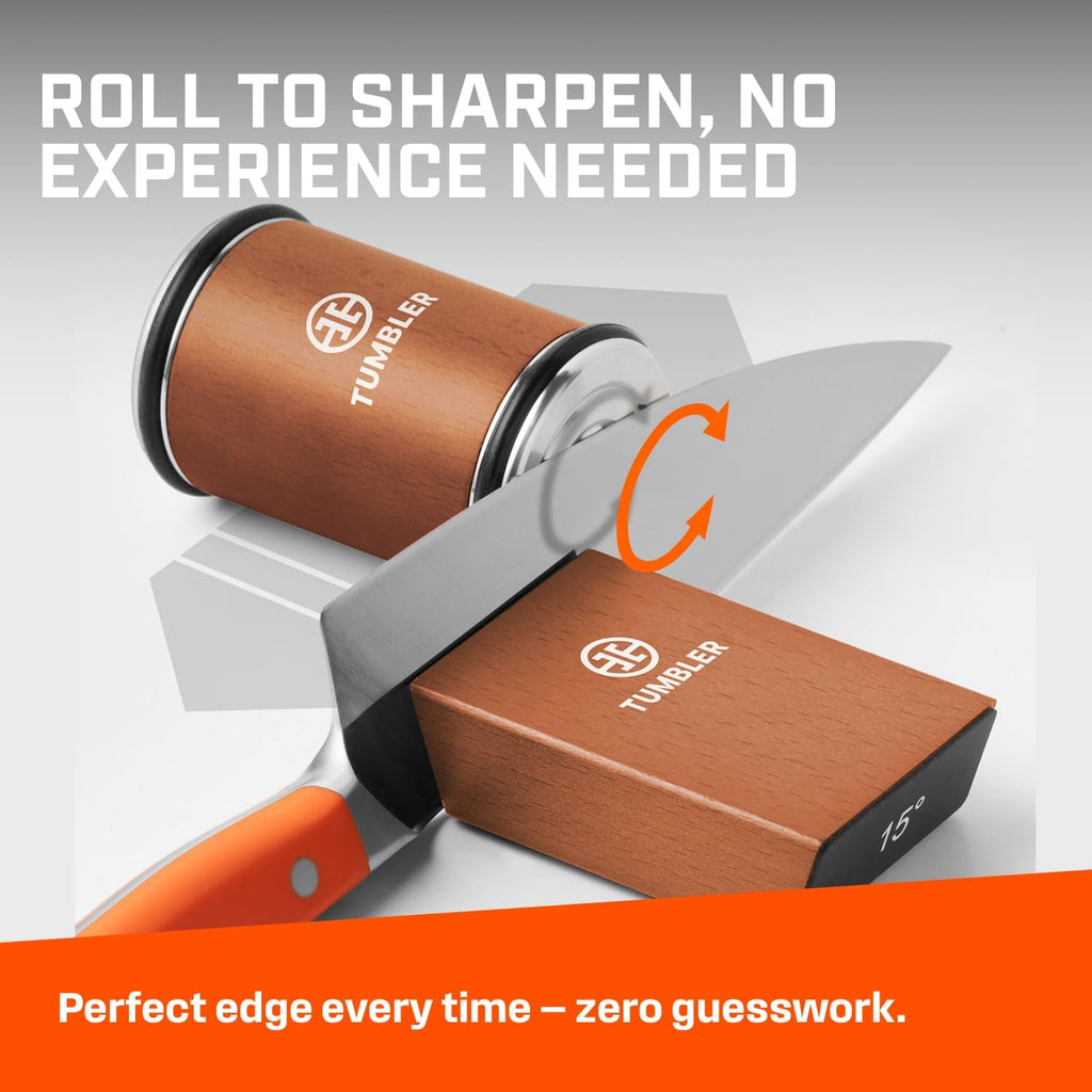 Tumbler Rolling Knife Sharpener Starter Set - Knife Sharpening Made Easy - Ultimate Gift for Father's Day