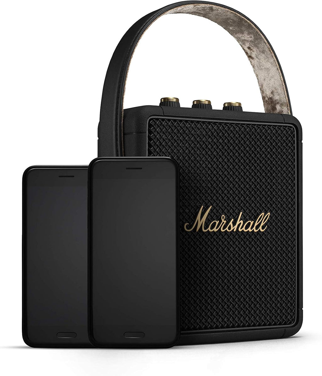 Marshall Stockwell II Portable Bluetooth Speaker  Black and Brass