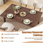 Giantex Dining Table for 4, 48" Rectangular Wooden Kitchen Table with Solid Rubber Wood Legs, Mid Century Modern Dinner Table for Dinette, Living Room, Home Office (Walnut)