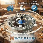 Rockler Trim Router Table – Adjustable Table Router w/Pre-Drilled Holes on Back - Router Table w/High-Visibility Bit Guard, 1/4" Thick Acrylic Base – Router Tools for Woodworking