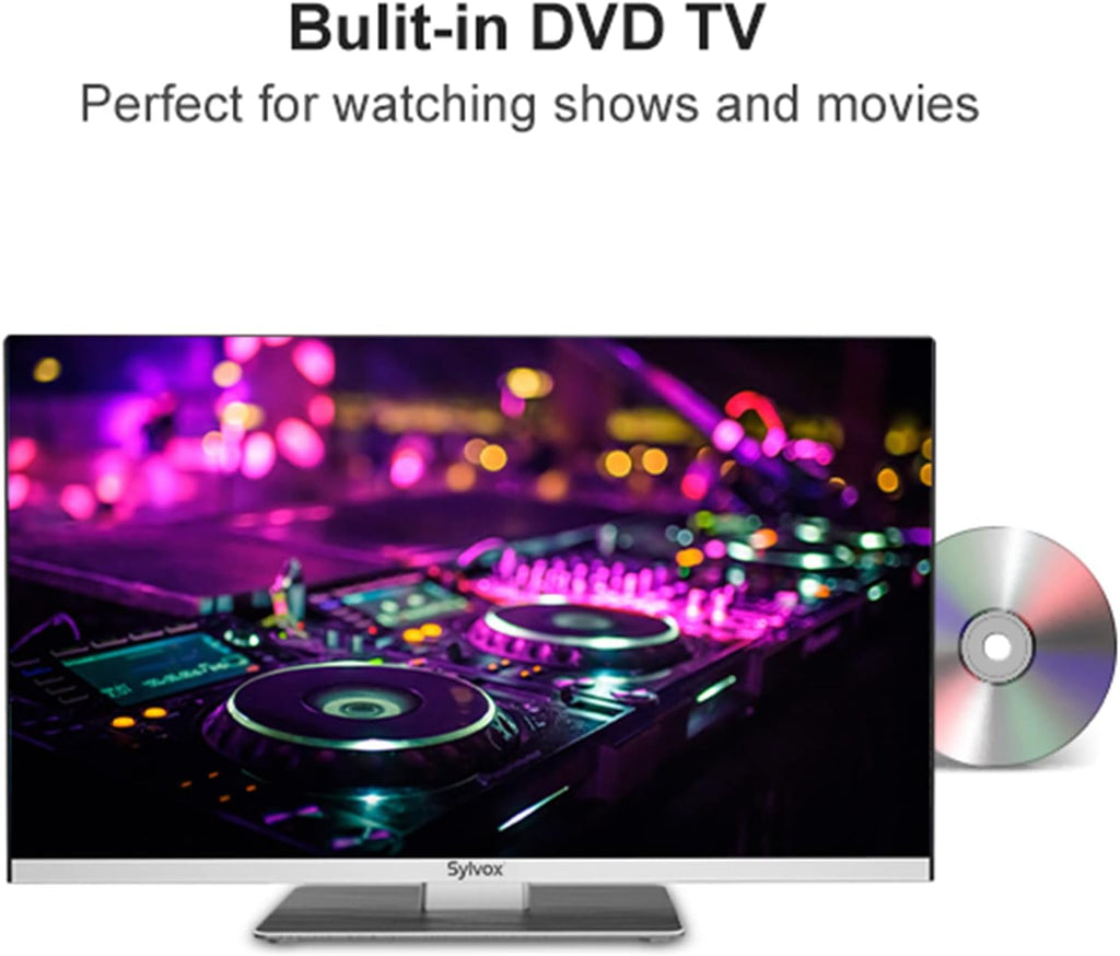SYLVOX RV TV  22 inches 12/24V TV for RV 1080P Full HD Smart TV  Built-in APP Store  Support WiFi Bluetooth  Small Android TV for Car Home Camper Truck Boat(Limo Series)