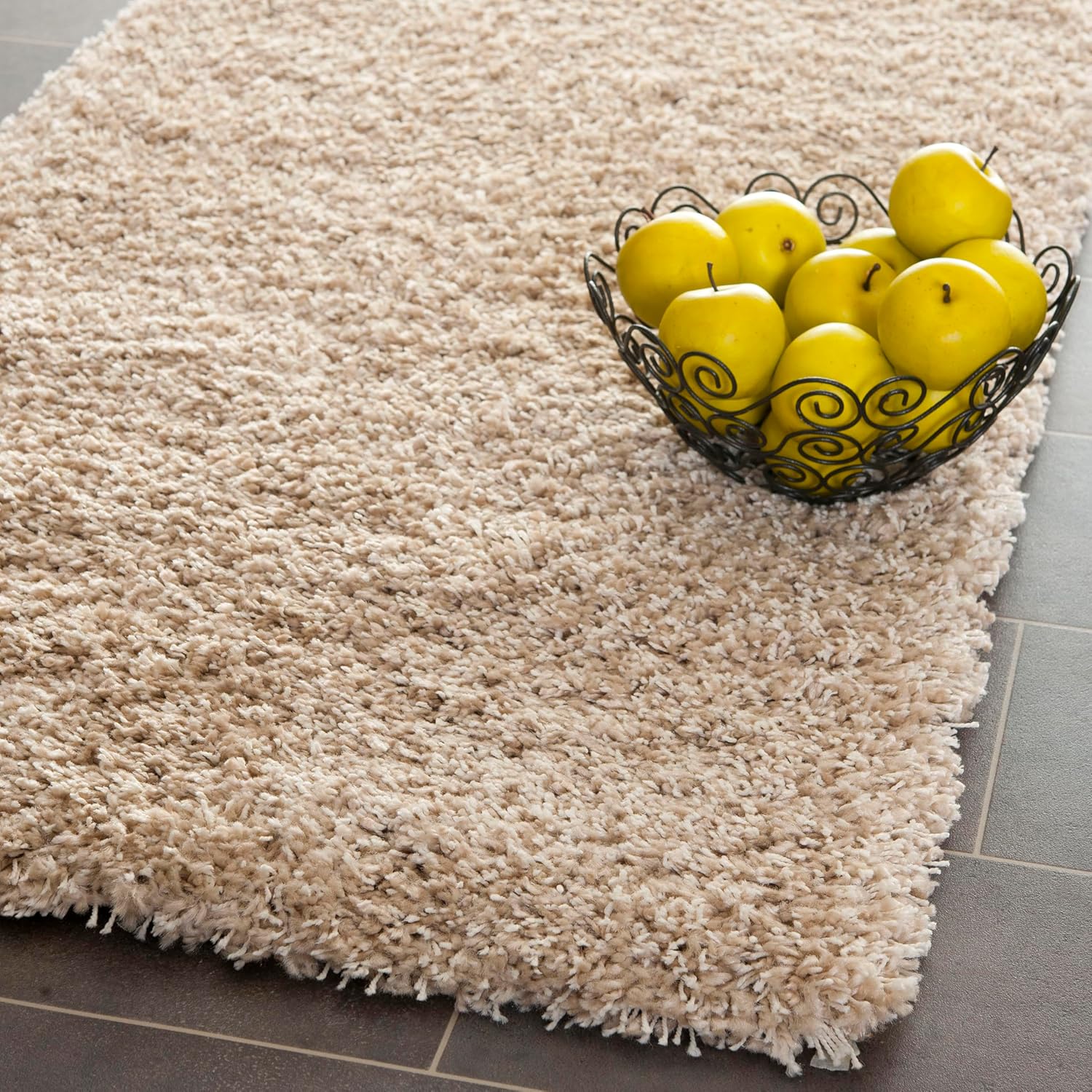 SAFAVIEH Area Rug 8x10 - California Shag Collection - Large - Beige, Non-Shedding & Easy to Clean, Ultra Plush Thick Pile, Ideal for Living Room, Bedroom, Dining Space (SG151-1313)