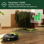 iRobot Roomba 104 2in1 Vacuum & Mop Robot - Self-Empties for 75 Days, Intense Power-Lifting Suction, Vacuums All Floors, Ideal for Pet Hair, LiDAR Smart Navigation Mapping, Mops Hard Floors