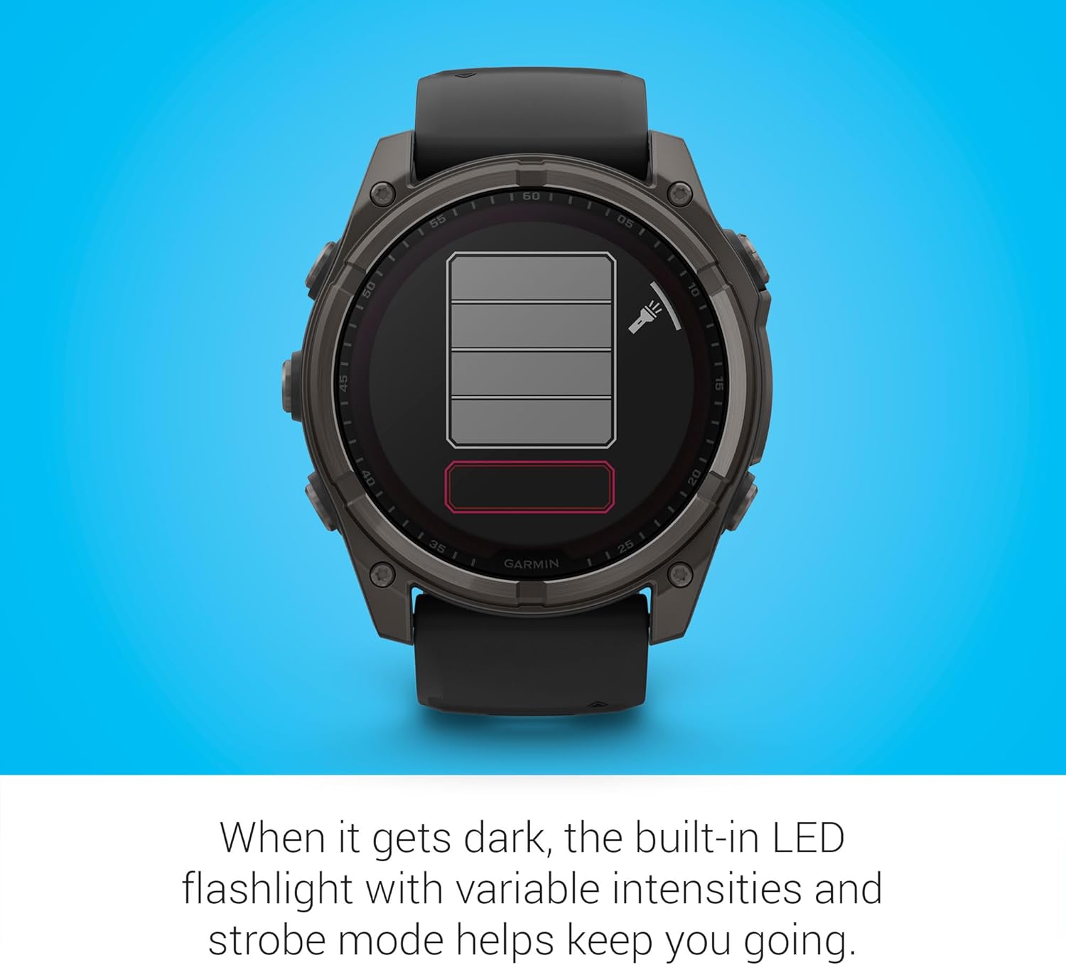 Garmin Fenix 8 Premium Multisport GPS Running Smartwatch  51 mm  Sapphire  Solar  Dive-Rated  Built-in Flashlight  DLC Titanium with Pebble Gray Band - Signature Series Charging Stand
