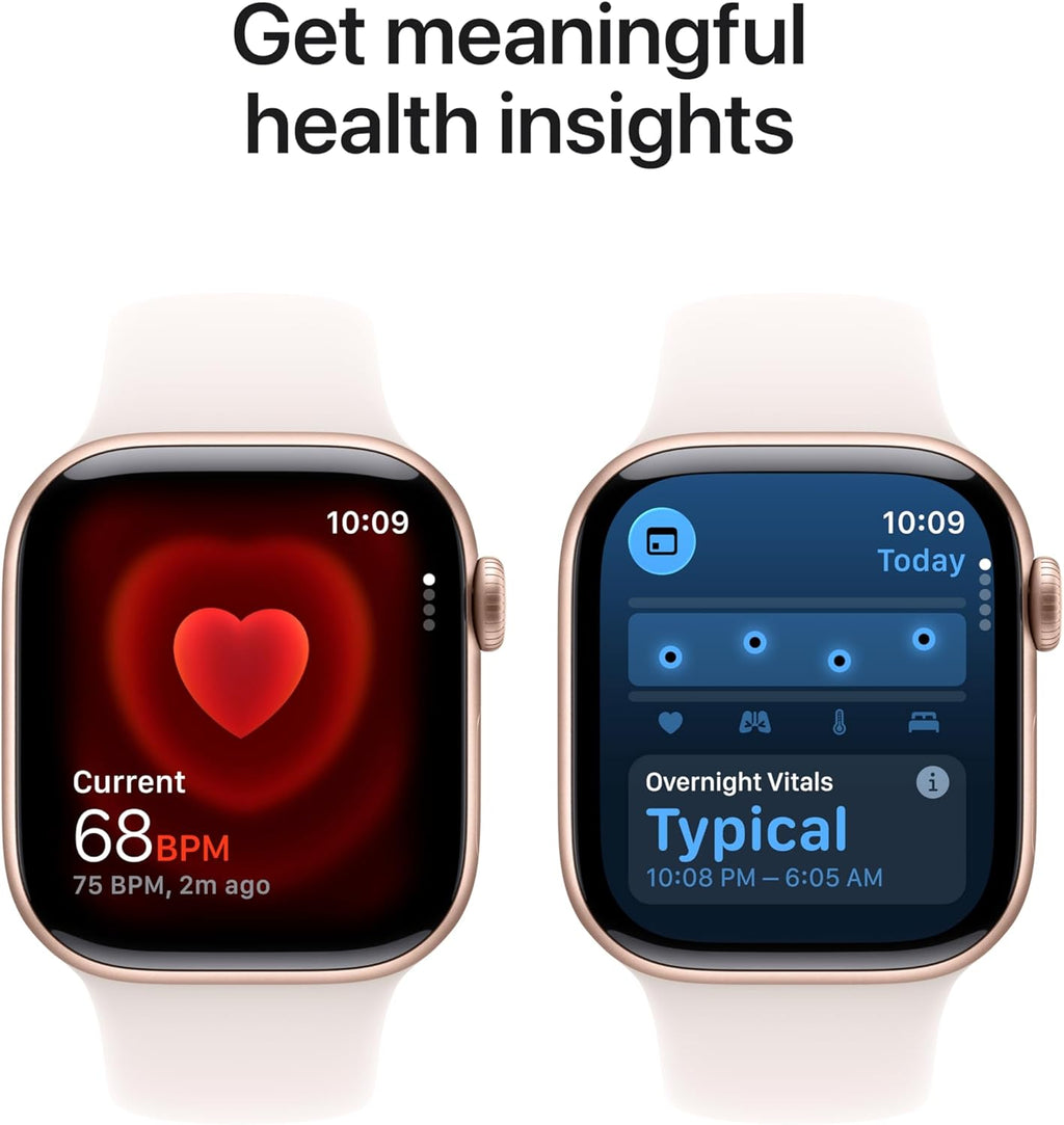 Apple Watch Series 11 GPS + Cellular 42mm Smartwatch with Rose Gold Aluminum Case w Light Blush Sport Band - S/M. Sleep Score  Fitness Tracker  Health Monitoring  Always-On Display  Water Resistant