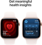 Apple Watch Series 11 GPS + Cellular 42mm Smartwatch with Rose Gold Aluminum Case w Light Blush Sport Band - S/M. Sleep Score  Fitness Tracker  Health Monitoring  Always-On Display  Water Resistant