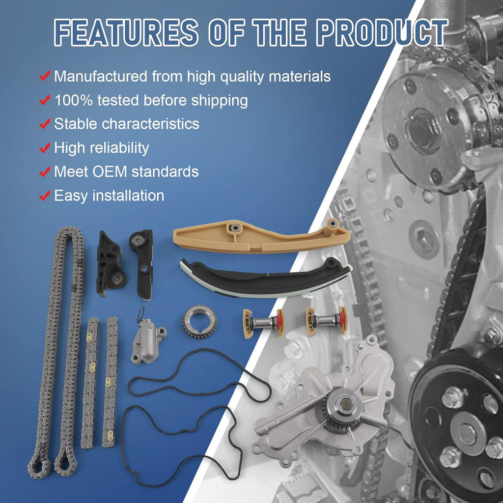DICMIC Timing Chain Kit + Water Pump Compatible with 2013-2019 Ford Explorer Flex Taurus Lincoln 3.5L