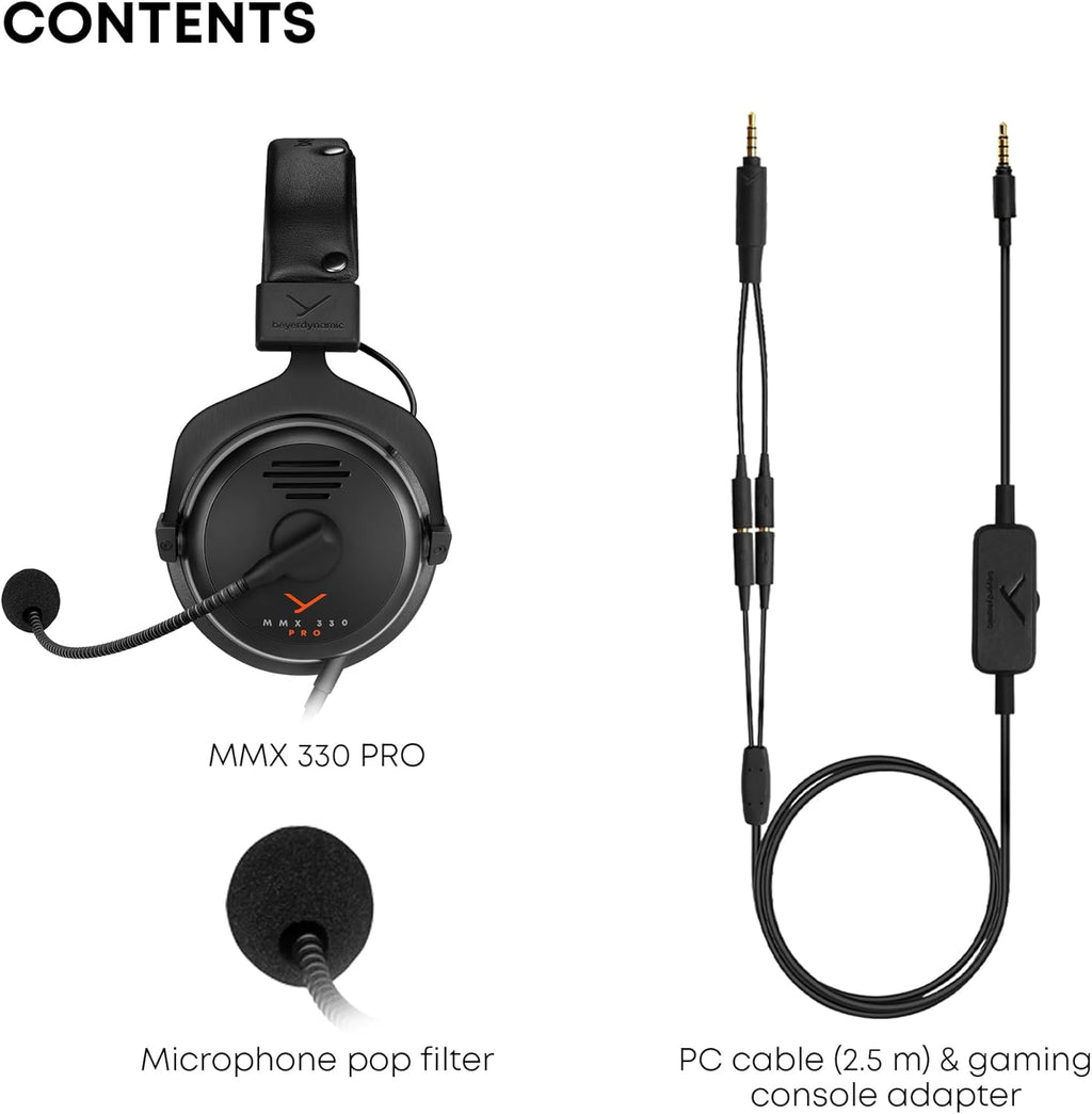 beyerdynamic MMX 330 Pro Open-Back Gaming Headset with Stellar.45 Driver and Condenser Microphone  Wired Gaming Headphone Suitable for PC  Gaming Console  PS  Switch. Handmade in Germany