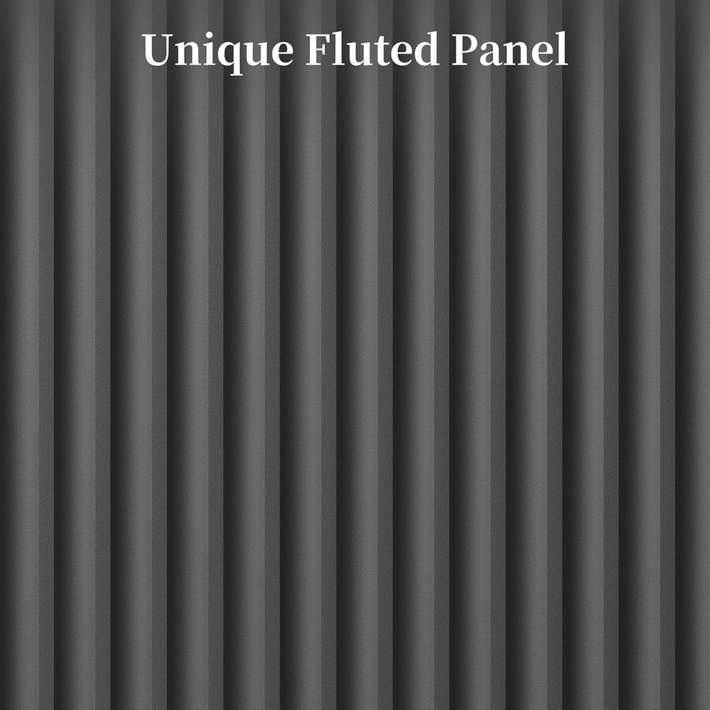 Fluted Sideboard Buffet Cabinet with Storage and Large Drawers, 55" Credenza Storage Cabinet for Living Room & Entryway, Farmhouse Buffet Table with Adjustable Shelves, Console Cabinet, Balck