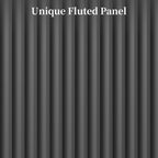 Fluted Sideboard Buffet Cabinet with Storage and Large Drawers, 55" Credenza Storage Cabinet for Living Room & Entryway, Farmhouse Buffet Table with Adjustable Shelves, Console Cabinet, Balck