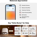 roborock Qrevo CurvX Robot Vacuum and Mop, 22,000Pa Suction, 3.14'' Ultra Slim, Zero-Tangling Design, Reactive AI Obstacle Recognition, AdaptiLift Chassis, Auto Hot Water Mop Washing & Drying