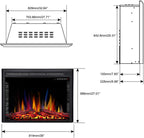 36" Electric Fireplace Insert,Recessed Electric Stove Heater,Touch Screen,Remote Control,750W-1500W with Timer & Colorful Flame Option (36" X 27")