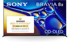 Sony BRAVIA 8 II 65 Inch TV  QD OLED  4K Smart Google TV  XR Processor with AI Technology  Ultra Slim Design  120hz Television  Dolby Vision/Atmos  Exclusive Features for PS5  K-65XR80M2  2025 Model