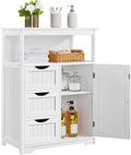 Yaheetech Bathroom Storage Cabinet Bathroom Floor Cabinet Freestanding Storage and Organizer with Door, 3 Drawers, Adjustable Shelf, 35.5 Inches Height, White