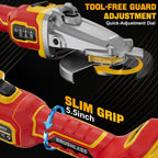 Ecarke Flathead Angle Grinder Compatible with DeWalt 20V Battery, 4-1/2" to 5",11000RPM, Anti-Vibration & Gyroscope Safety System,Tool-Free Guard, Angle Grinder for Tight Spaces Grinding (Tool Only)