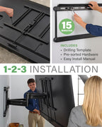 SANUS Height Adjustable Full Motion TV Wall Mount for 42" to 90" TVs - Raise or Lower TV 4" After Install - Maximizes Compatibility with Your Setup - 3 Step DIY w/Smooth Extension, Tilt & Swivel