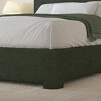 BarnFurin King Size Boucle Bed Frame and Headboard, Cloud Upholstered Platform Bed Frame, Soft Rounded Corners, No Box Spring Required, Non-Slip and Noise-Free, Easy Assembly, Green