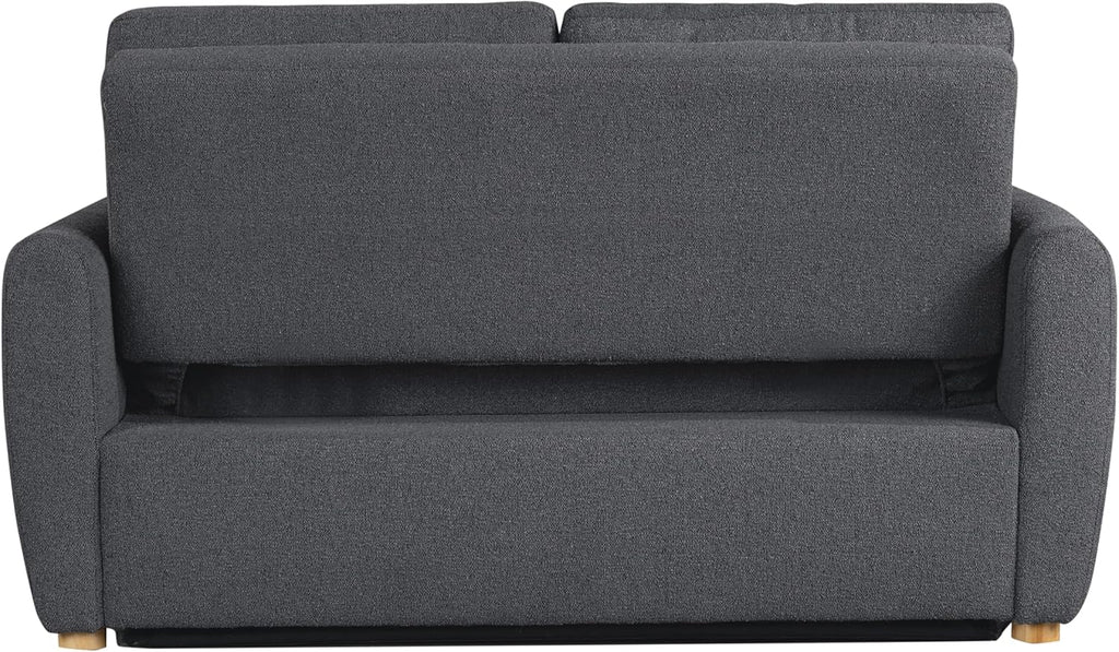 Serta Galway 66.5" Convertible Sleeper Loveseat, Full Size, Dreamcoil Comfort, FingerGuard Pinch Point Protection, Boucle Fabric, Charcoal