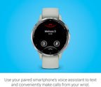 Garmin Venu 3S Running GPS Smartwatch with AMOLED Display  Advanced Health  Fitness Features  Up to 14 Day Battery Life with Signature Power Bundle | Silver with Sage Gray Silicone Band