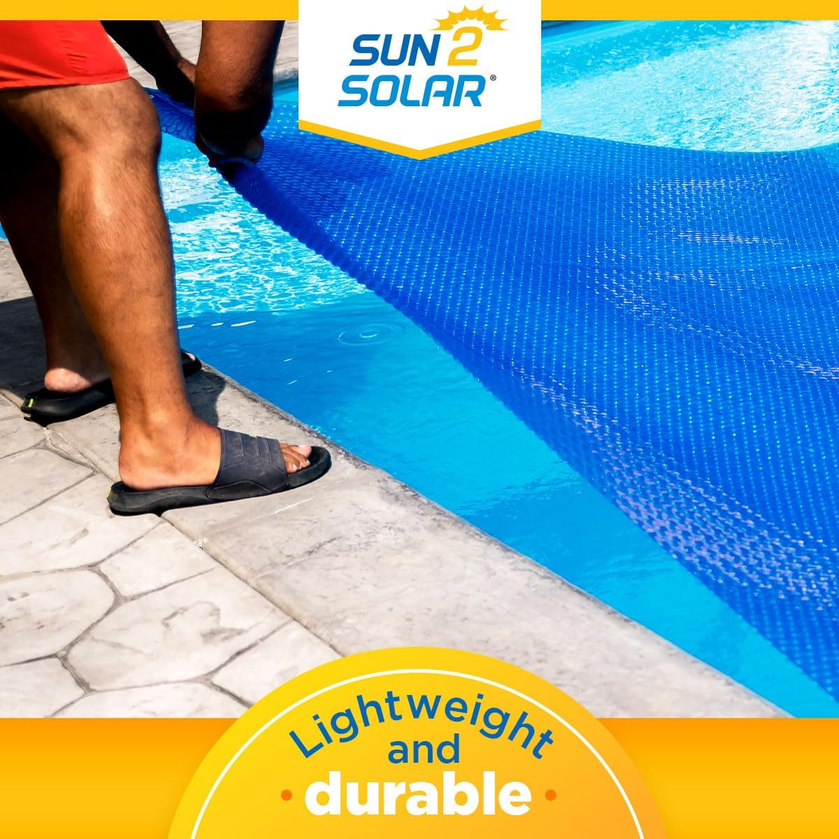 Sun2Solar Blue 20 ft x 40 ft Rectangle Solar Cover | 800 Series | Heat Retaining Blanket for Rectangular Inground & Above Ground Swimming Pools | Use Sun to Heat Pool | Bubble Heating Blankets