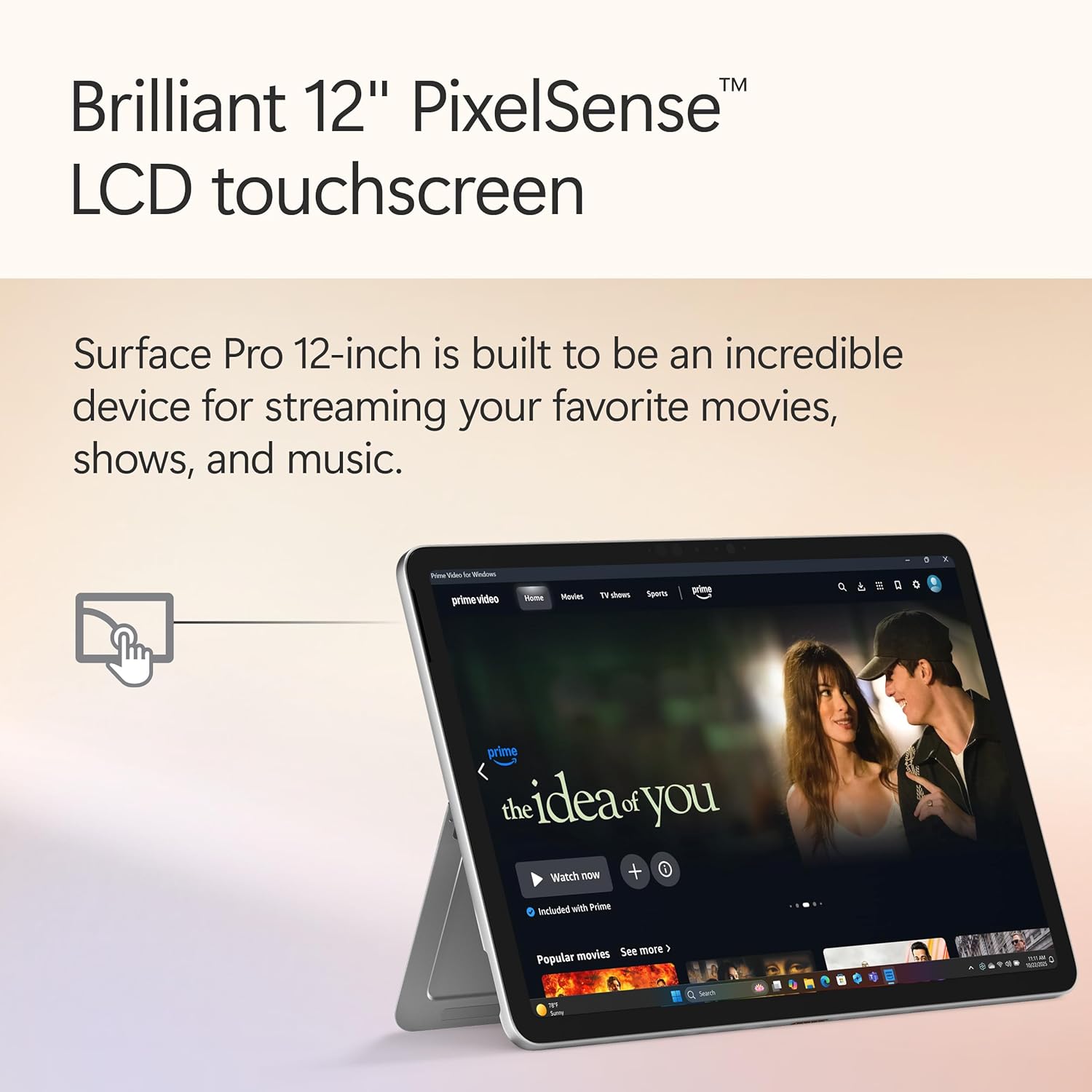 Microsoft Surface Pro 2-in-1 Laptop/Tablet (2025)  Windows 11 Copilot+ PC  12" Touchscreen Display  Snapdragon X Plus (8 Core)  16GB RAM  256GB Storage  Platinum