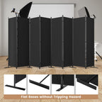 C-Hopetree 8 Panels Room Divider, 6 Ft Tall Indoor Folding Privacy Screen, Portable Partition Separator, Freestanding Separation Temporary Wall for Office, Bedroom, 160" W X 71" H, Black