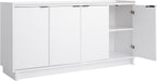 Prepac Simply Modern 4 Door Console Table with Storage, White Storage Cabinet with Doors and Shelves, Sideboard Storage Cabinet 60" W x 30" H x 16" D, WCBG-1820-1