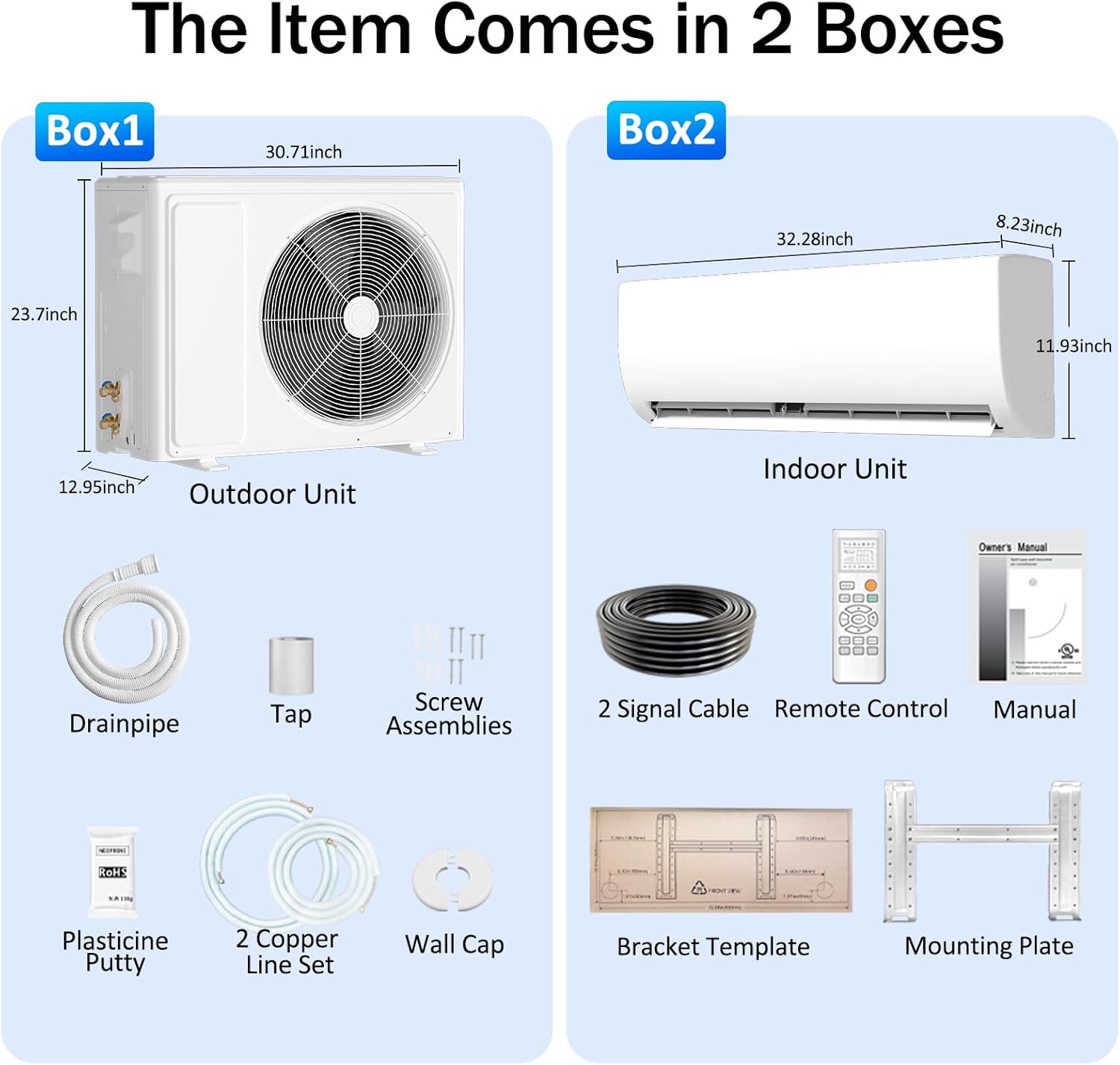 12000 BTU Mini Split Air Conditioner & Heater 19 SEER2 115V Energy Efficient Ductless Inverter 1 Ton Cools Up to 550 Sq. Ft, with Pre-Charged Condenser, Heat Pump & Installation Kit