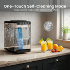 Kismile Ice Makers Countertop,26lbs in 24Hrs, Portable Ice Maker Machine with Self-Cleaning Function,Selectable Ice Size & Internal Lighting Desigh for Home/Kitchen/Bar