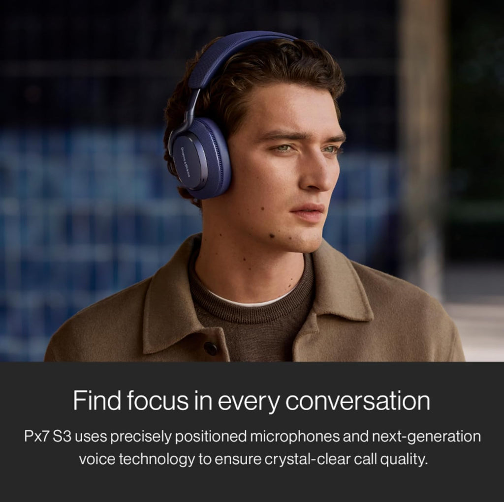 Bowers & Wilkins Px7 S3 Wireless Headphones Over Ear Noise Cancelling  Active Noise Cancelling & Transparency Mode  Hi-Res Sound  Bluetooth  30-Hr Playtime  Quick Charge  Canvas White