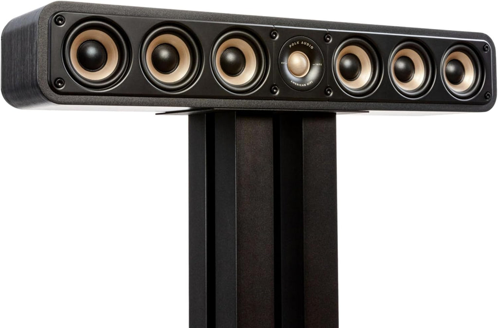 Polk Signature Elite ES35 Slim Center Channel Speaker - Hi-Res Audio Certified  Dolby Atmos & DTS:X Compatible  1" Tweeter & (6) 3" Woofers  Dual Power Port for Effortless Bass  Stunning Black