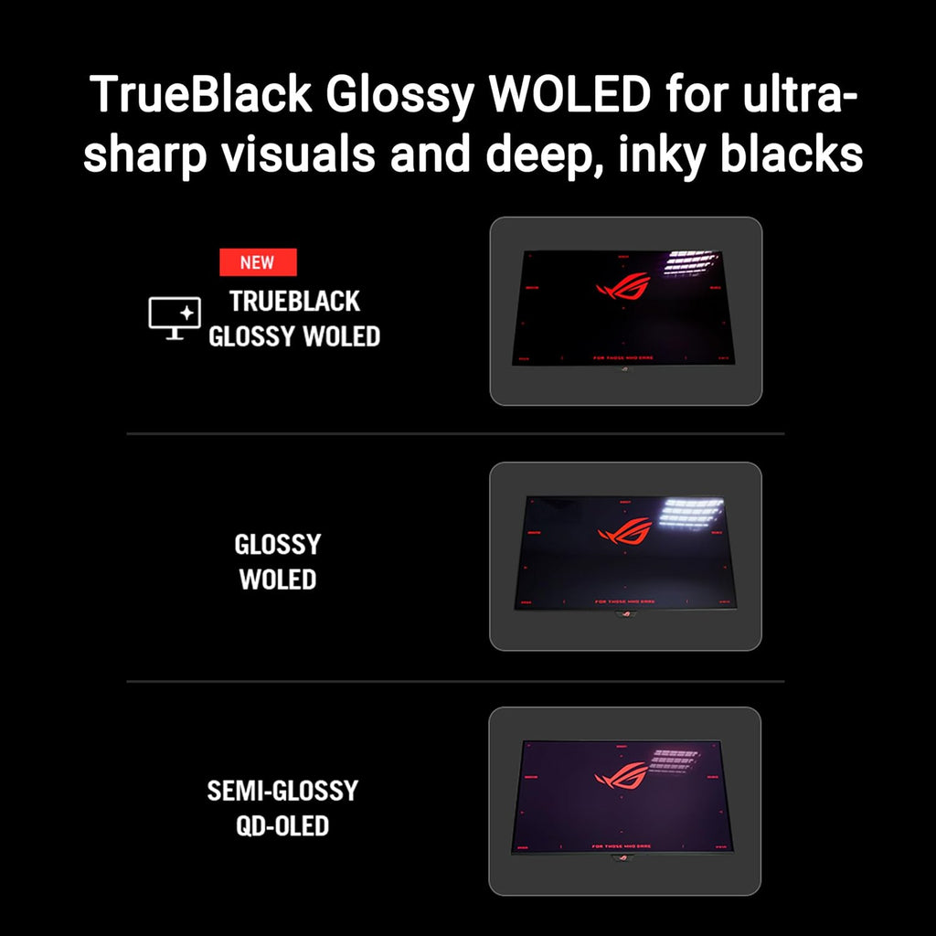 ASUS ROG Strix 32” 4K OLED Gaming Monitor (XG32UCWG) - TrueBlack Glossy OLED  Dual Mode (4K@165Hz  FHD@330Hz)  0.03ms  G-SYNC Compatible  Neo Proximity Sensor  USB-C  HDMI 2.1  3 yr Warranty