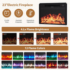 43" Electric Fireplace with Mantel, Freestanding Electric Fireplace Heater TV Stand with 23" Insert, Remote Control, Ajustable Flame and Timer, Fire Place Insert Heater for Living Room, White