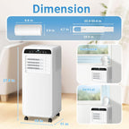 Erivess 8,000 BTU Portable Air Conditioner, 3 in 1 AC Unit with Built-in Cool, Dehumidifier & Fan Modes for Room up to 400sq.ft, with Remote Control, 24 Hour Timer, Installation Kits