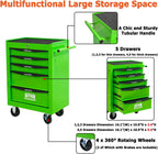 5 Drawer Rolling Tool Cart on Wheels,Multifunctional Mobile Metal Tool Chest,Drawers Rolling Trolley Organizer Tool Storage Box for Repair Shop,Warehouse,Garage,Workshop(5 Drawers-30.5"H-Green)