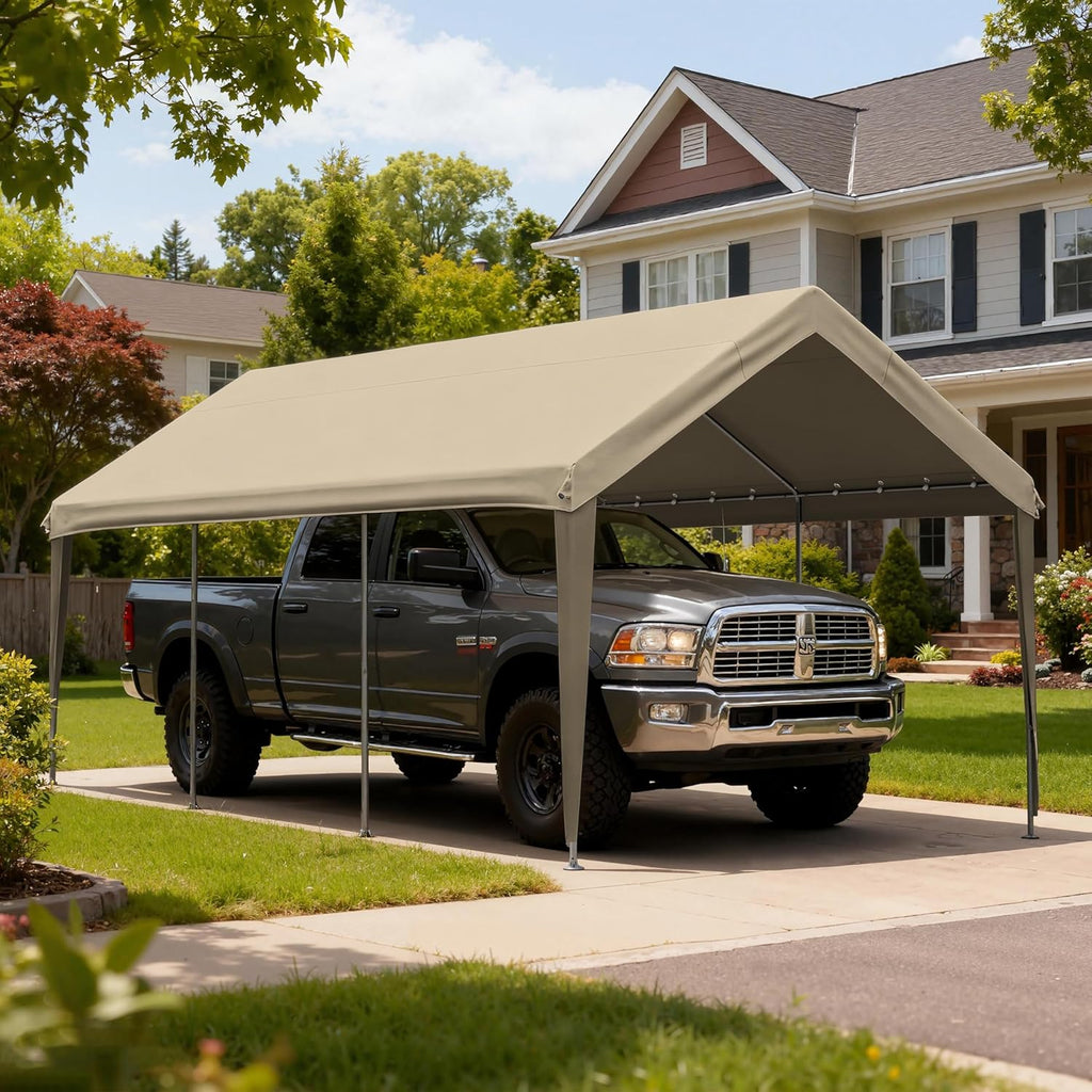 Carport Replacement Canopy Cover 12'x20' for Tent Top Garage Shelter Cover, 800D Heavy Duty Oxford Waterproof & UV Protected Car Canopy Tarp with Ball Bungees (Frame is not Included)