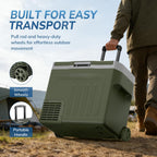 Antarctic Star 12 Volt Refrigerator,43QT(40L)Electric Cooler Compressor, Portable Refrigerator -4℉~68℉,Car Fridge 12/24V DC 100-240V AC,Portable Freezer with Wheels&2 Baskets for Camping,Travel,GREEN