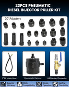 Universal Pneumatic Diesel Fuel Injector Puller Tool Kit Injector Remover Extractor with Impact Air Tool compatible with Benz for Bosch for Siemens etc Diesel Engine