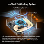 GEEKOM A9 Max AI Mini PC  with AMD Ryzen AI 9 HX 370 (80 Tops)  Copilot+ PC  Radeon 890M  32GB DDR5 (Not LPDDR)  1TB SSD  Win 11 Pro  WiFi 7  BT 5.4  USB4  HDMI 2.1  Dual 2.5GbE  8K  3-Year Warranty
