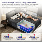 Queen Size Mattress, 14 Inch Deluxe Hybrid Queen Mattress in a Box, Medium Firm Mattresses With Gel Memory Foam & Pocket Springs, Pressure Relief, Cooling, Extra Edge Support Upgraded Support