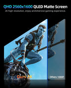 UPERFECT 18" QLED Portable Monitor  2K 2560×1600  144Hz Gaming Display  500 Nits Brightness  FreeSync HDR  100% DCI-P3  Ultra-Slim USB-C/HDMI Monitor for Laptop MacBook Phone Game Console  VESA Mount